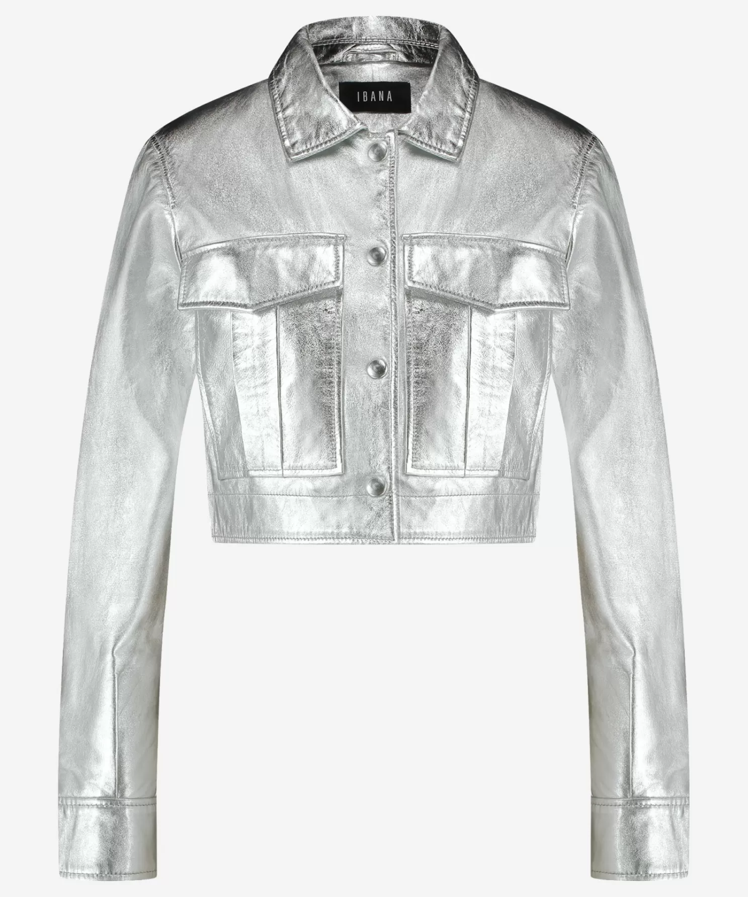 IBANA Leren Jassen-Jella Metallic Silver