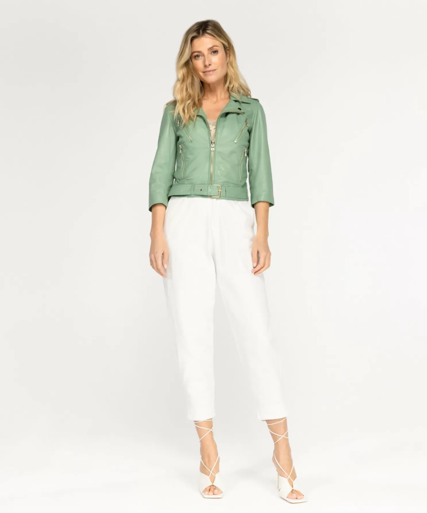 IBANA Leren Jassen-Kate Moss Jade Green