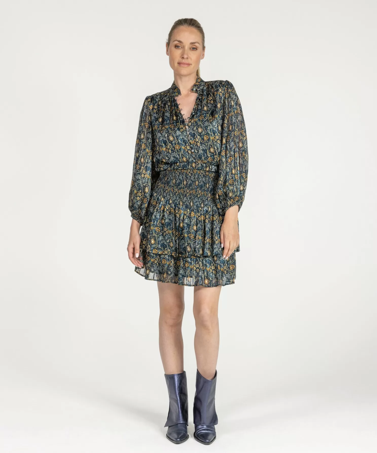 IBANA Zwangerschap Stijlen-Siana Lurex Floral Birds