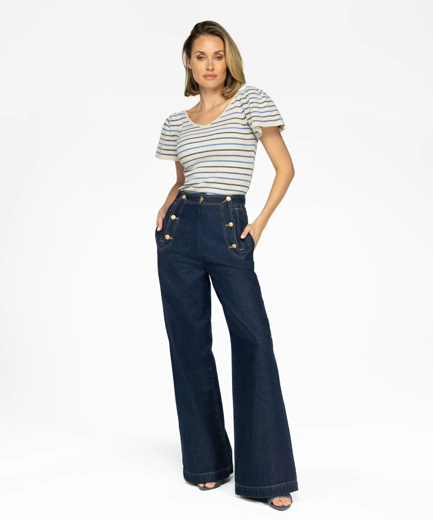 IBANA Non Leather-Thaira Stripes Airy Blue